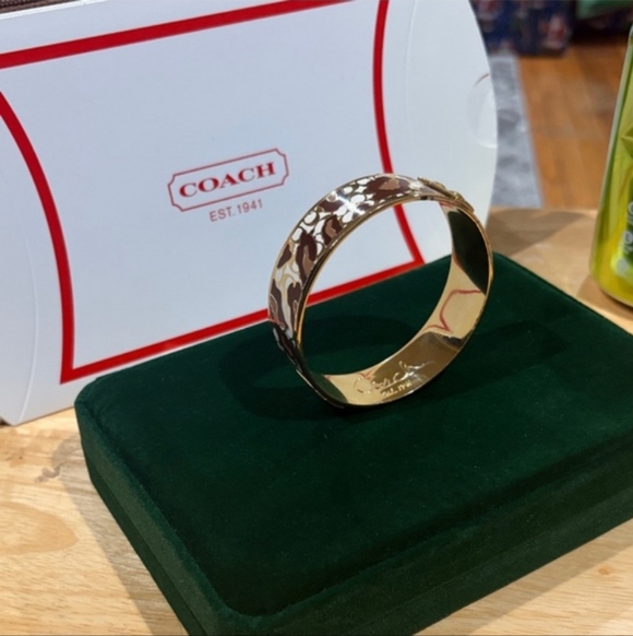Coach Like New Gold and Brown Women's Bangle Bracelet
